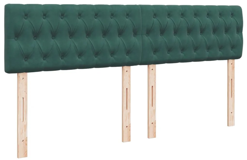 Cama com molas/colchão 180x200 cm veludo verde-escuro