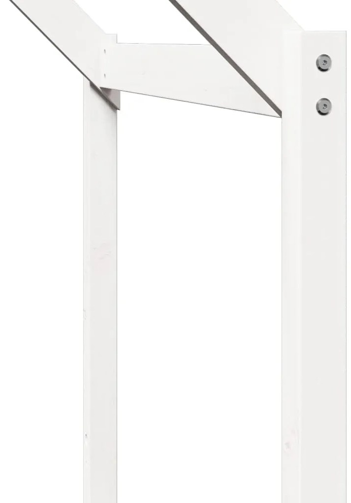 Cama alta com telhado 90x200 cm pinho maciço branco