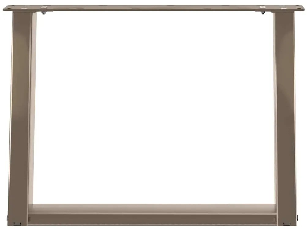 Pés para mesa de centro em formato de U, 2 peças, aço natural, 60x(42-