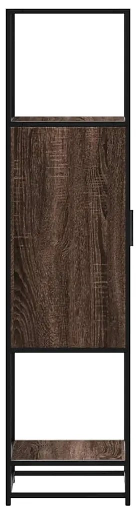 Armário alto 35,5x35x139 cm madeira e metal carvalho castanho