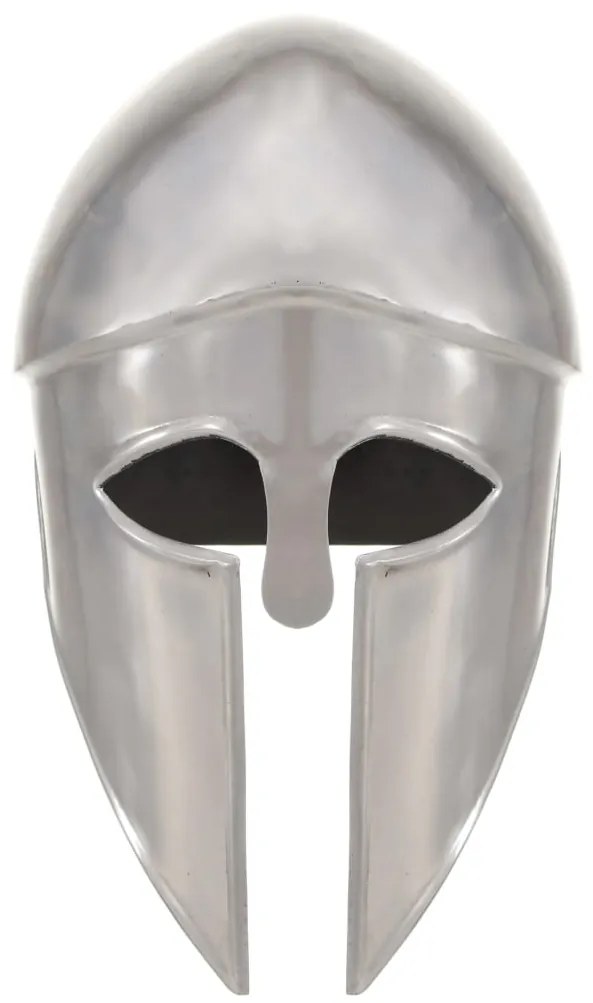 Capacete de soldado grego réplica LARP aço prateado