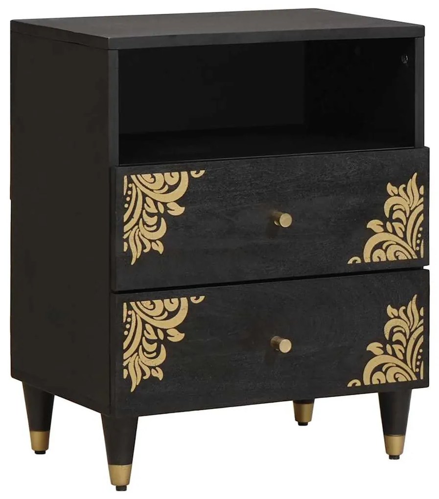 vidaXL Armário de Cabeceira com gaveta Preto 50 x 33 x 62 cm