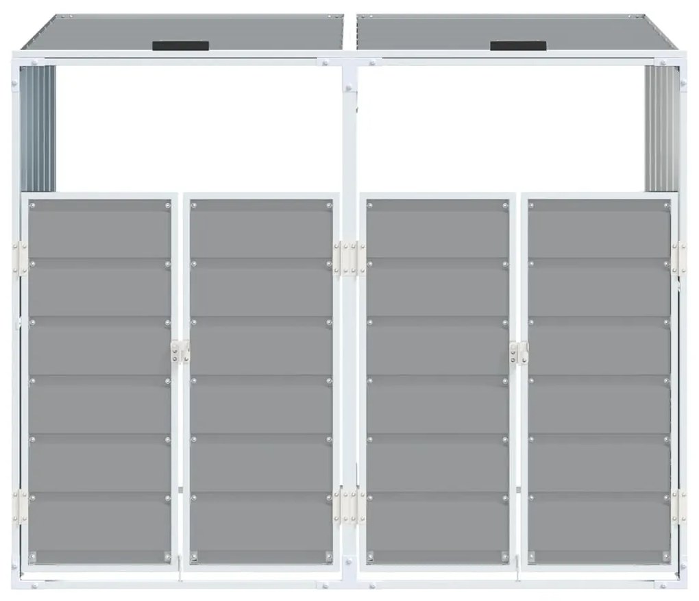 Contentor c/ rodas dois caixotes lixo 144x81x113cm aço cinzento