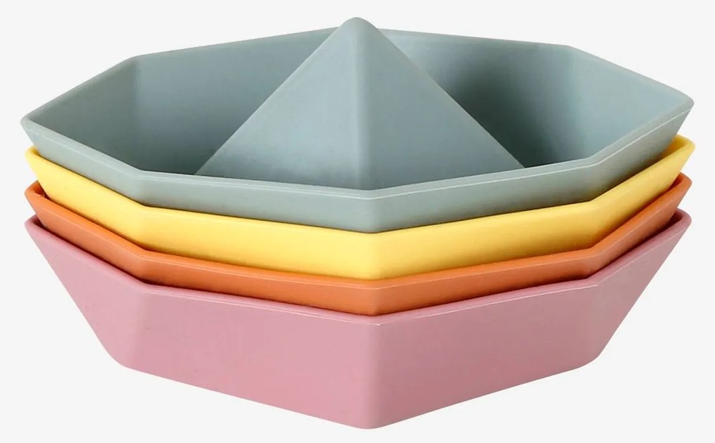 Lote de 4 baldes de brincar em silicone multicolor