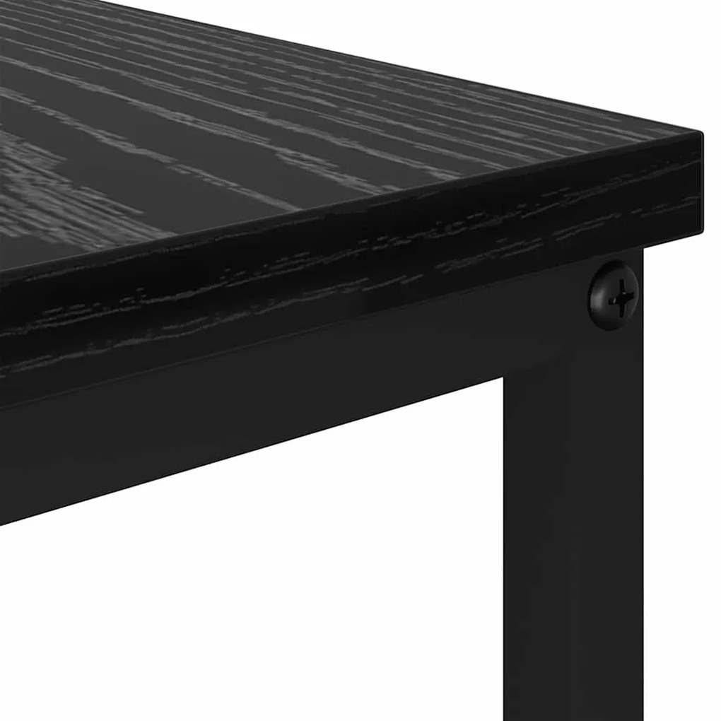 Mesa de centro com gaveta com prateleira Carvalho preto 100 x 51 x 45