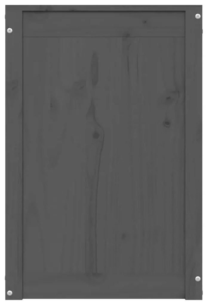 Caixa para roupa 44x44x66 cm madeira de pinho maciça cinzento