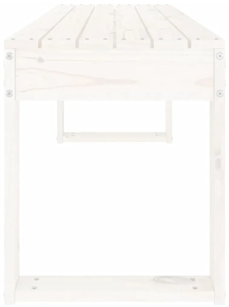 Banco de jardim 110x38x45 cm madeira de pinho maciça branco
