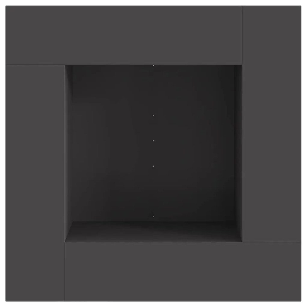 Fogueira VidaXL Quadrada Preta 80x80x40 cm Aço