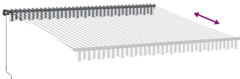 Toldo retrátil manual com luzes LEDs 400x350cm antracite/branco