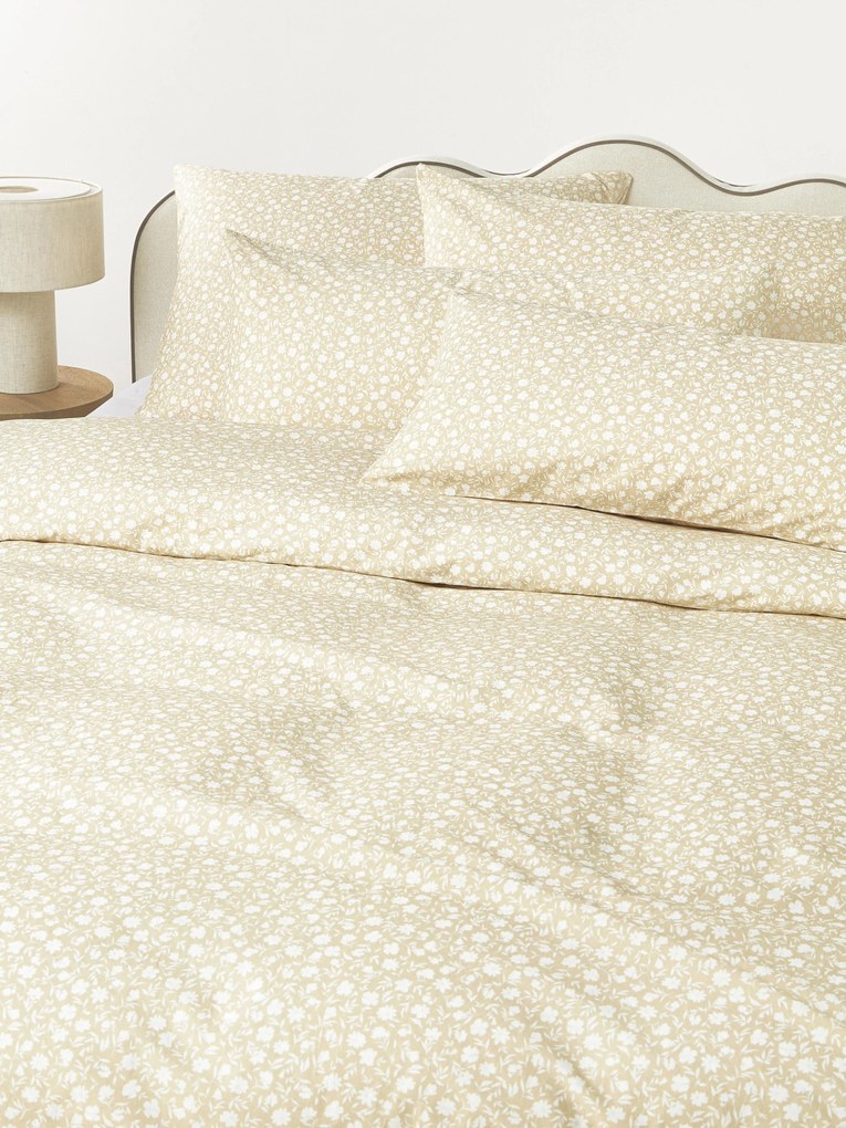 Washed Cotton Duvet Cover Nolana with A Small Floral Pattern