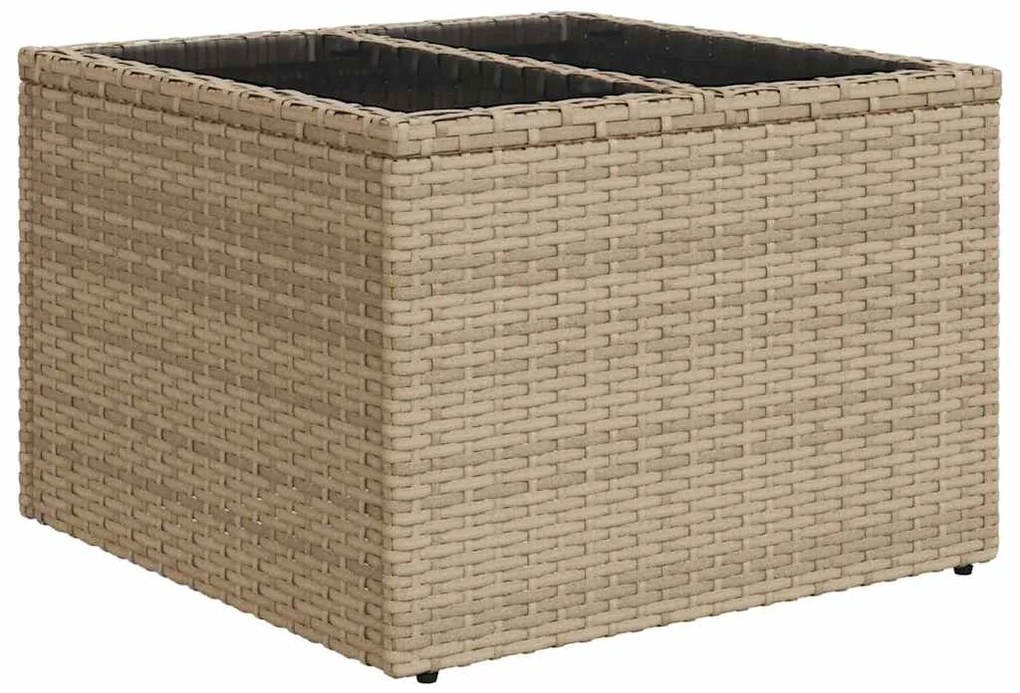 Conjunto de Sofá para Jardim 8 Peças com Almofadas Bege Vime Sintético