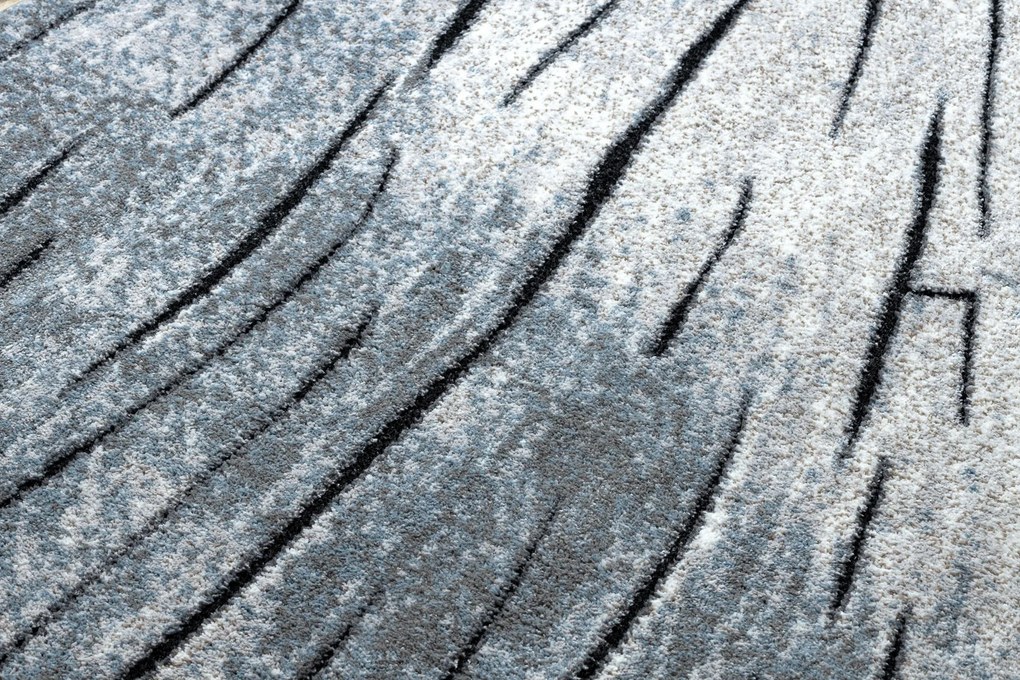 Tapete moderno COZY 8874 Timber, madeira - Structural dois níveis de lã cinzento / azul