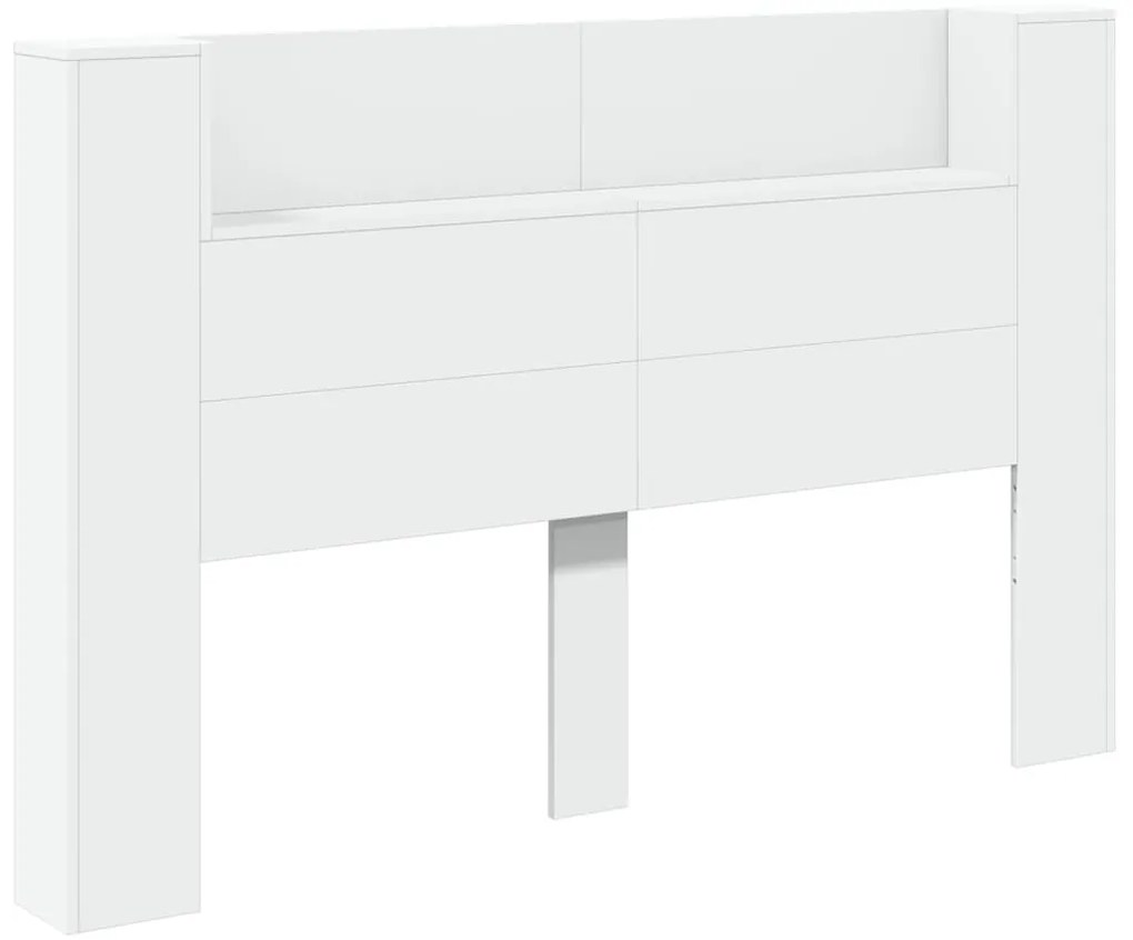 Armário de cabeceira com luzes LED 160x16,5x103,5 cm branco