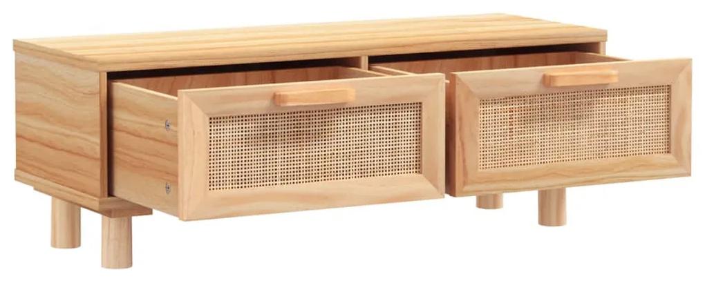 Mesa de centro 80x40x30 cm deriv. madeira/pinho maciço castanho