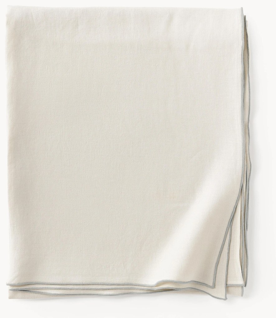 Toalha de mesa em linho com rebordo decorativo Kennedy