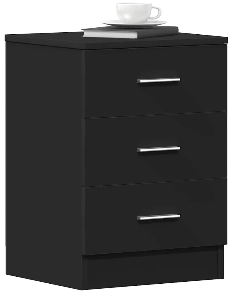 Mesas de cabeceira 2 pcs derivados de madeira preto