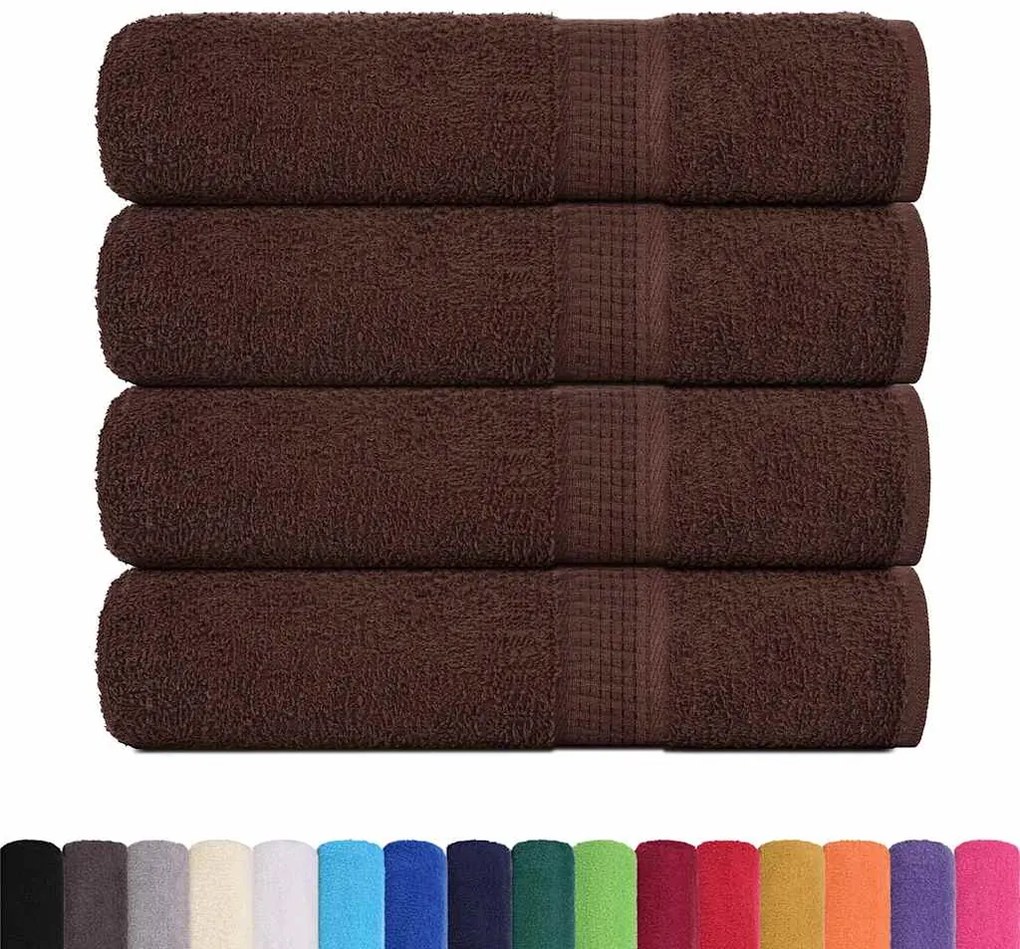 Toalhas de banho 4 pcs 100x150 cm 360 gsm 100% algodão castanho