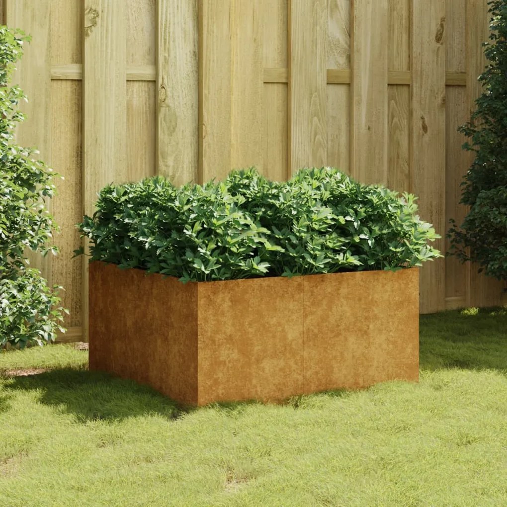 Vaso/floreira 80x80x40 cm aço corten