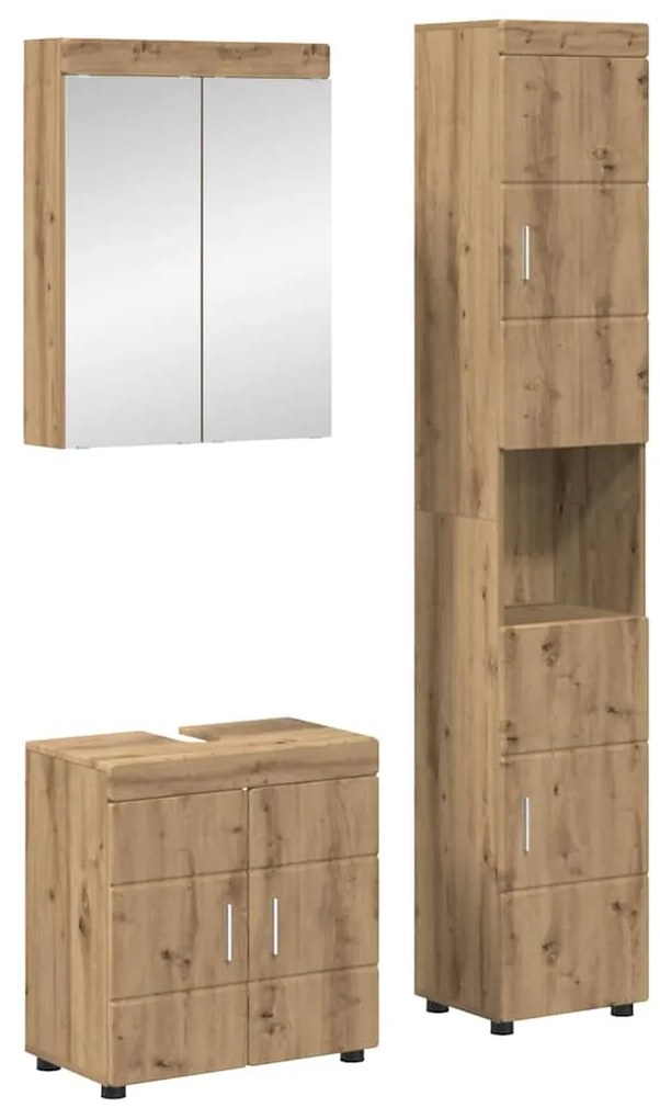 vidaXL Conjunto de Móveis para Banheiro TULUM Carvalho Artesanal