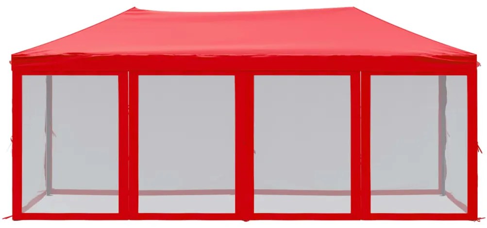 Tenda para festas dobrável com paredes laterais 3x6 m vermelho