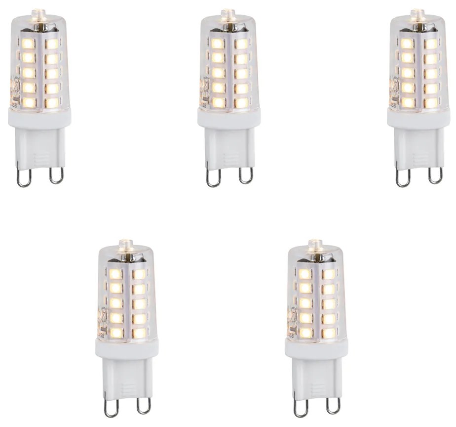 Conjunto de 5 Lâmpadas LED G9 reguláveis 1.2W 100 lm 2700K