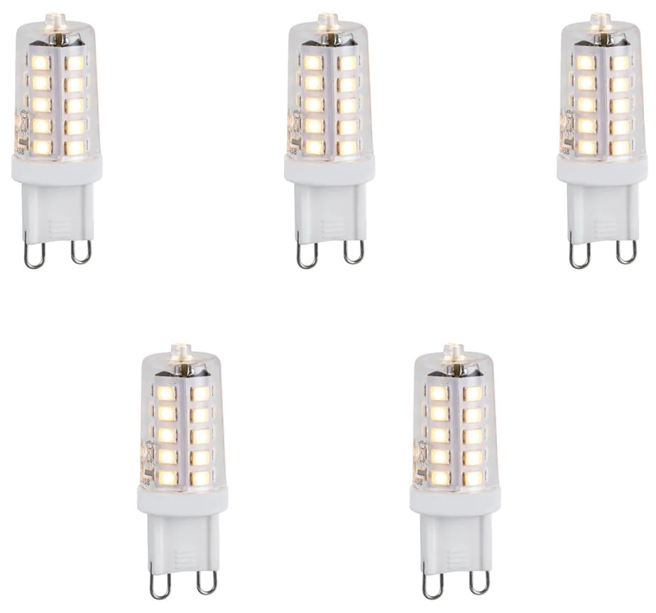 Conjunto de 5 lâmpadas LED reguláveis G9 1,2W 100lm 2700K