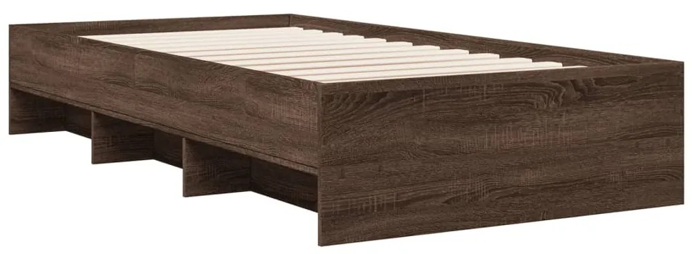 Estrutura cama s/ colchão derivados madeira carvalho castanho