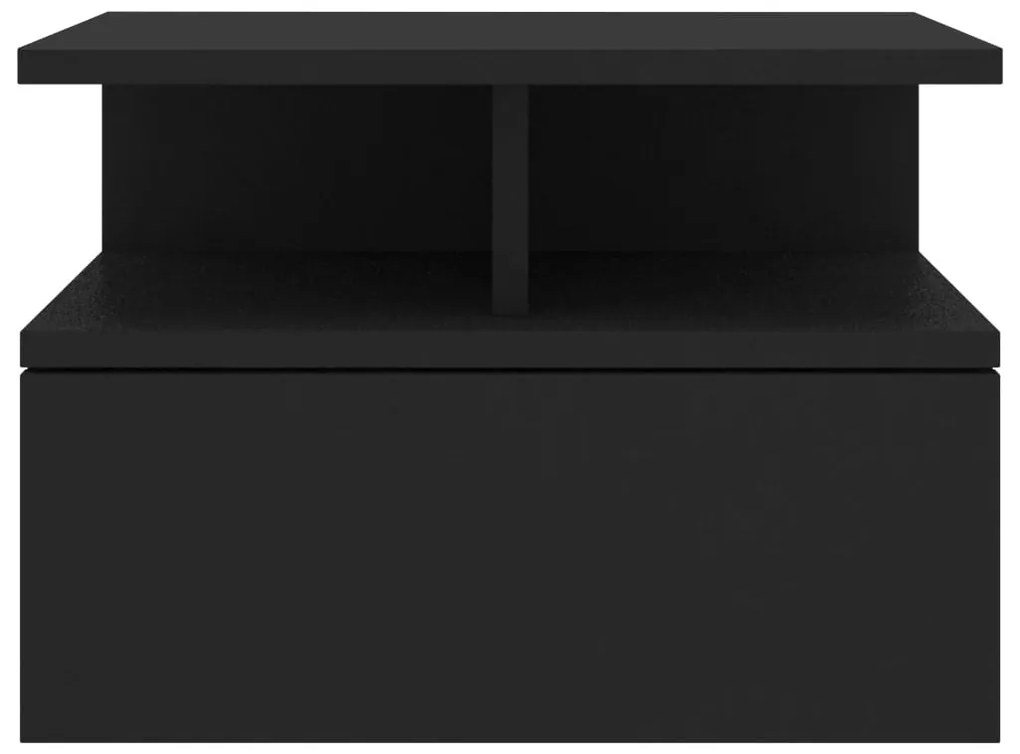 Mesa de cabeceira suspensa 40x31x27 cm derivados madeira preto