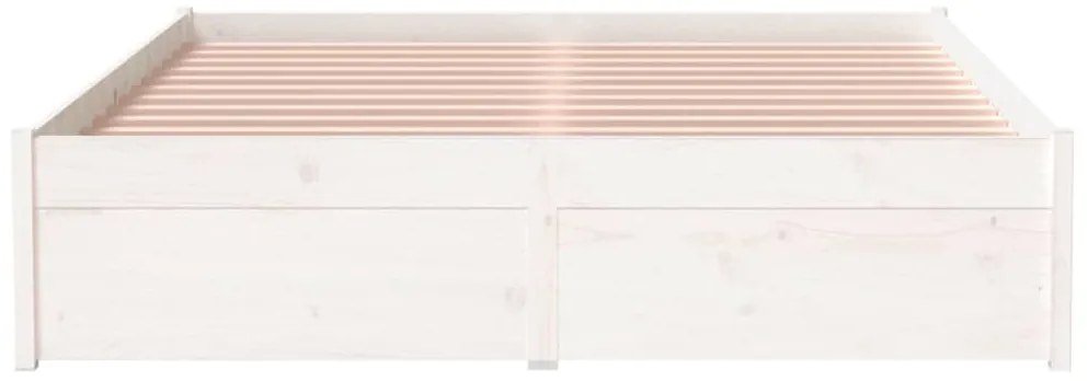 Estrutura cama pequena casal 120x190 cm pinho maciço branco