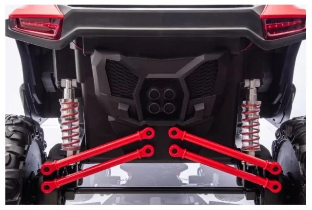 Carro elétrico infantil Racing Road 24V 2 Lugares 4x4 Rodas EVA Vermelho