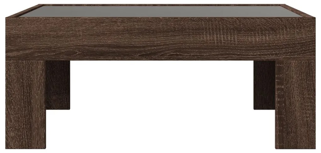 Mesa de centro luzes LED Infinity 70x50x30 cm carvalho castanho