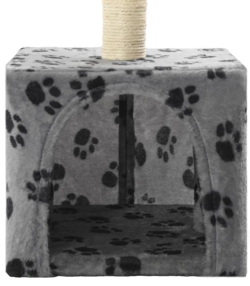 Árvore para gatos c/postes arranhadores sisal 55 cm cinzento
