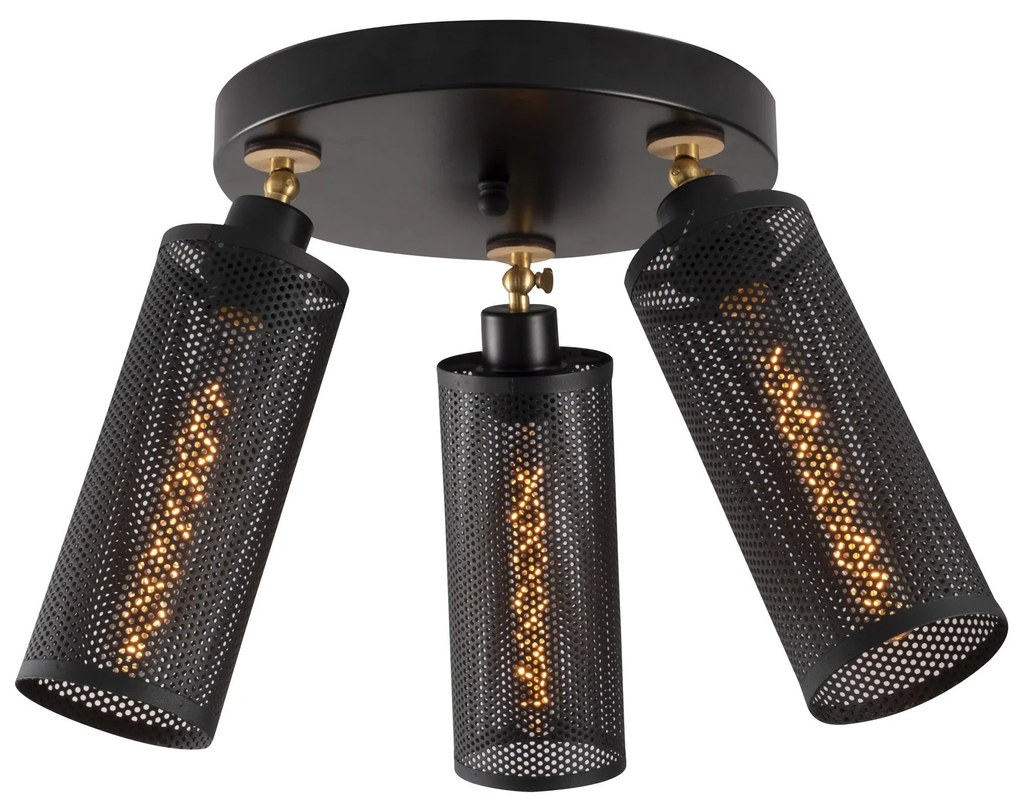 Candeeiro de Teto Amasra – Preto e Dourado – 52 cm