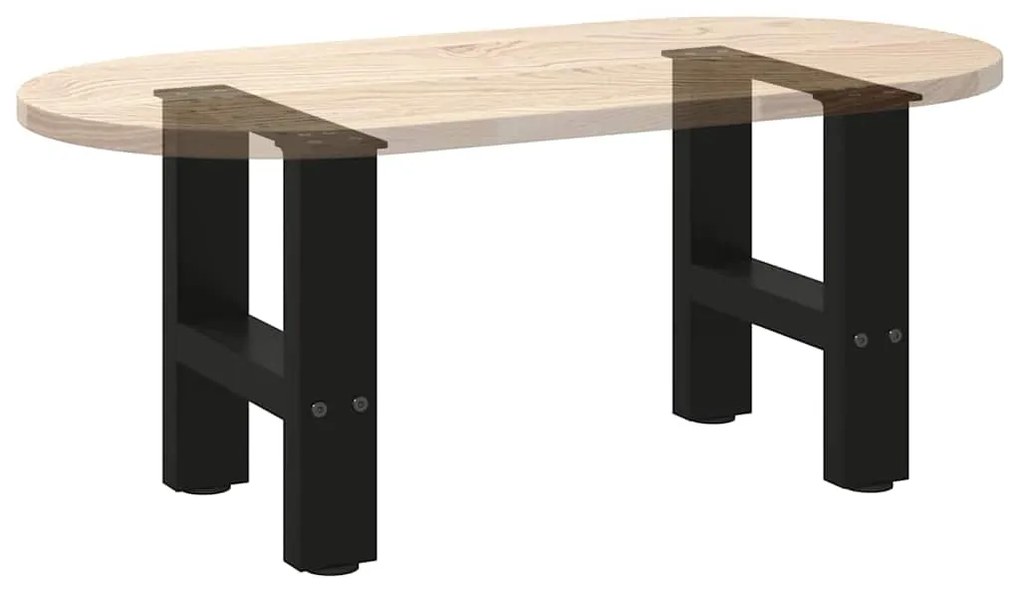 Pés para mesa de centro pretos 2 peças 30x(30-31) cm aço