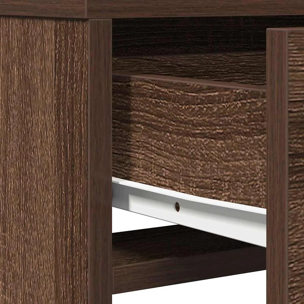 Mesa de Maquiagem vidaXL com Gavetas em Carvalho Castanho 50x41x140 cm