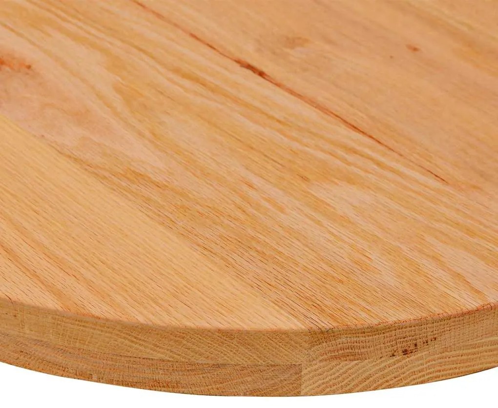 Tampo de mesa 80x40x4 cm carvalho maciça oval castanho-claro