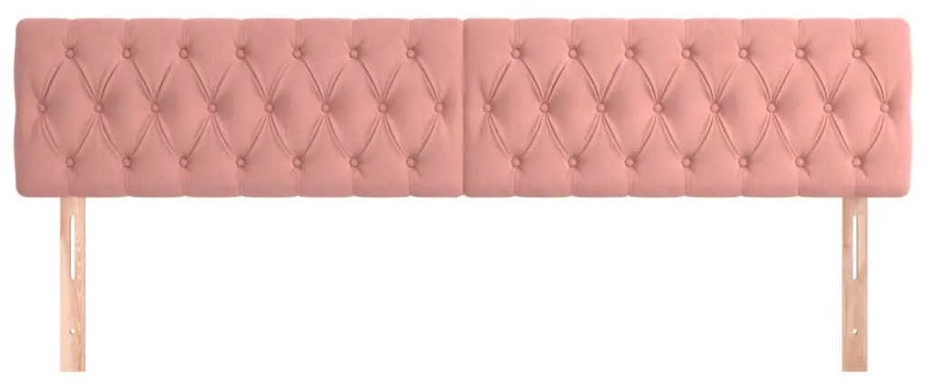 Cabeceira de cama 2 pcs veludo 100x7x78/88 cm rosa