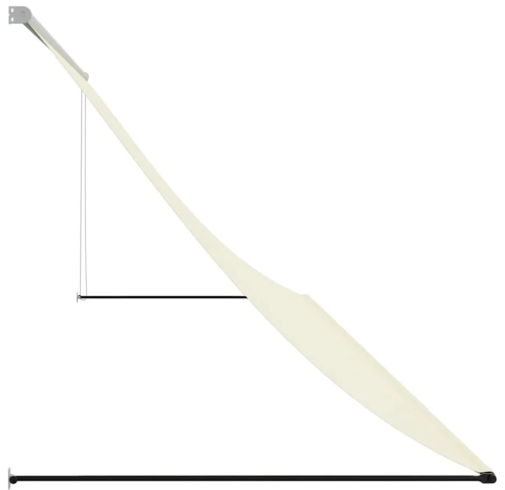 Toldo retrátil 350x150 cm tecido e aço cor creme