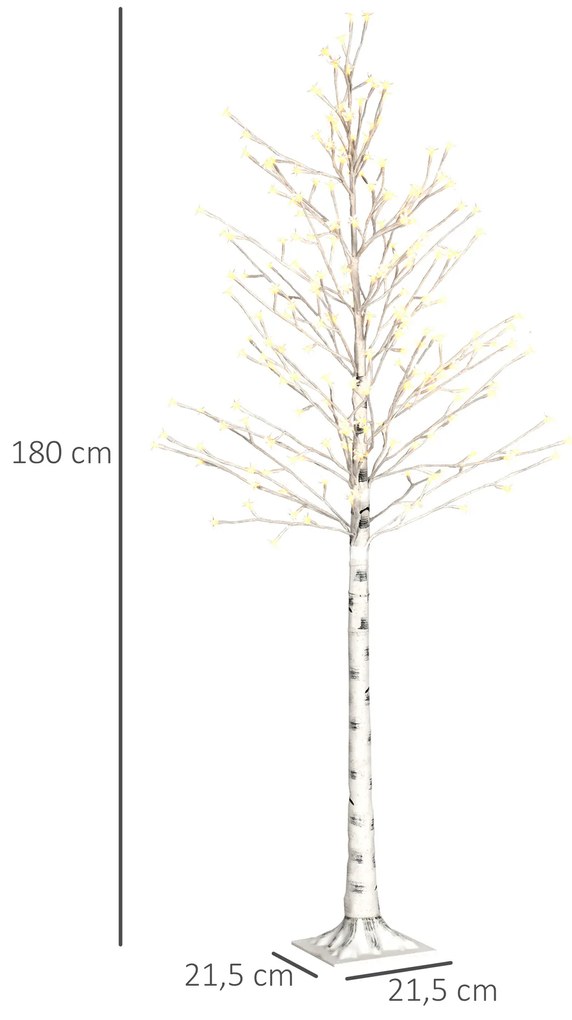 Árvore Cerejeira com 180 Luzes LED IP4 Banco Quente Candeeiro Decorativo com Flor de Cereja com Luz Ajustável em 3 Modos para Sala de Estar Festas Int