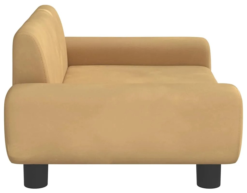 Cama para cães 70x45x33 cm veludo castanho