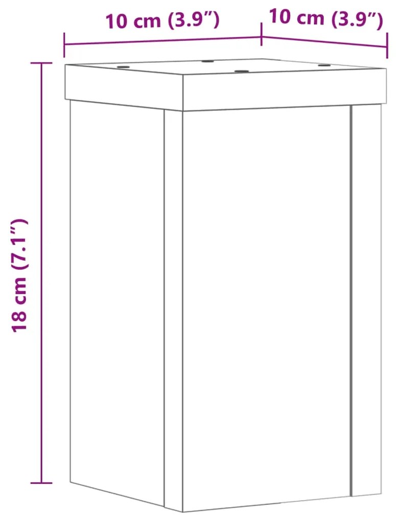 Suportes p/ plantas 2 pcs 10x10x18 cm derivados madeira branco