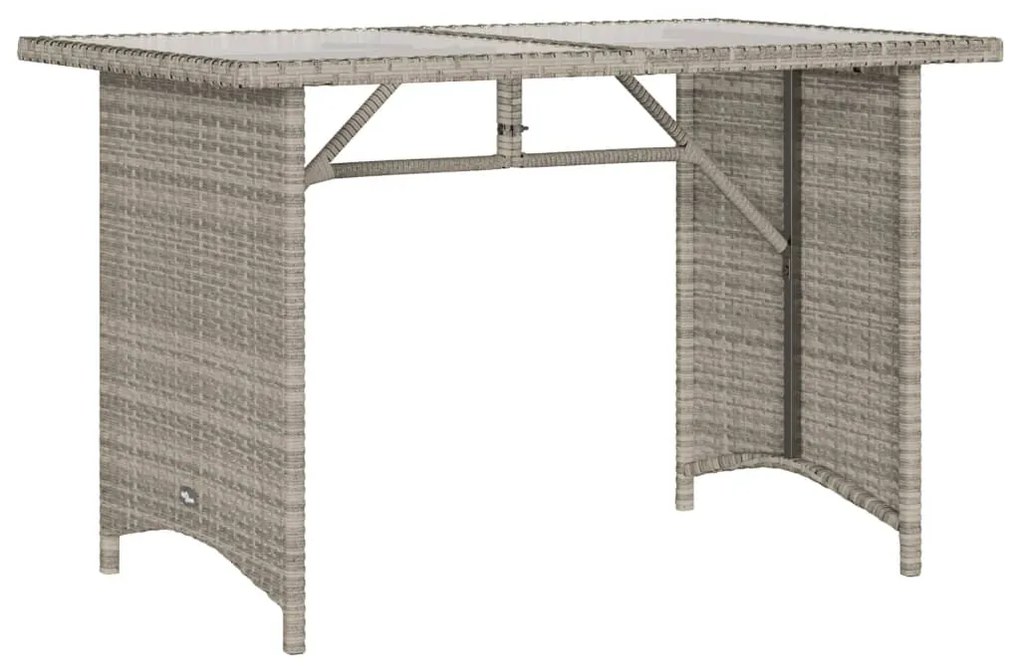 2 pcs conjunto jantar p/jardim c/almofadões vime PE cinza-claro