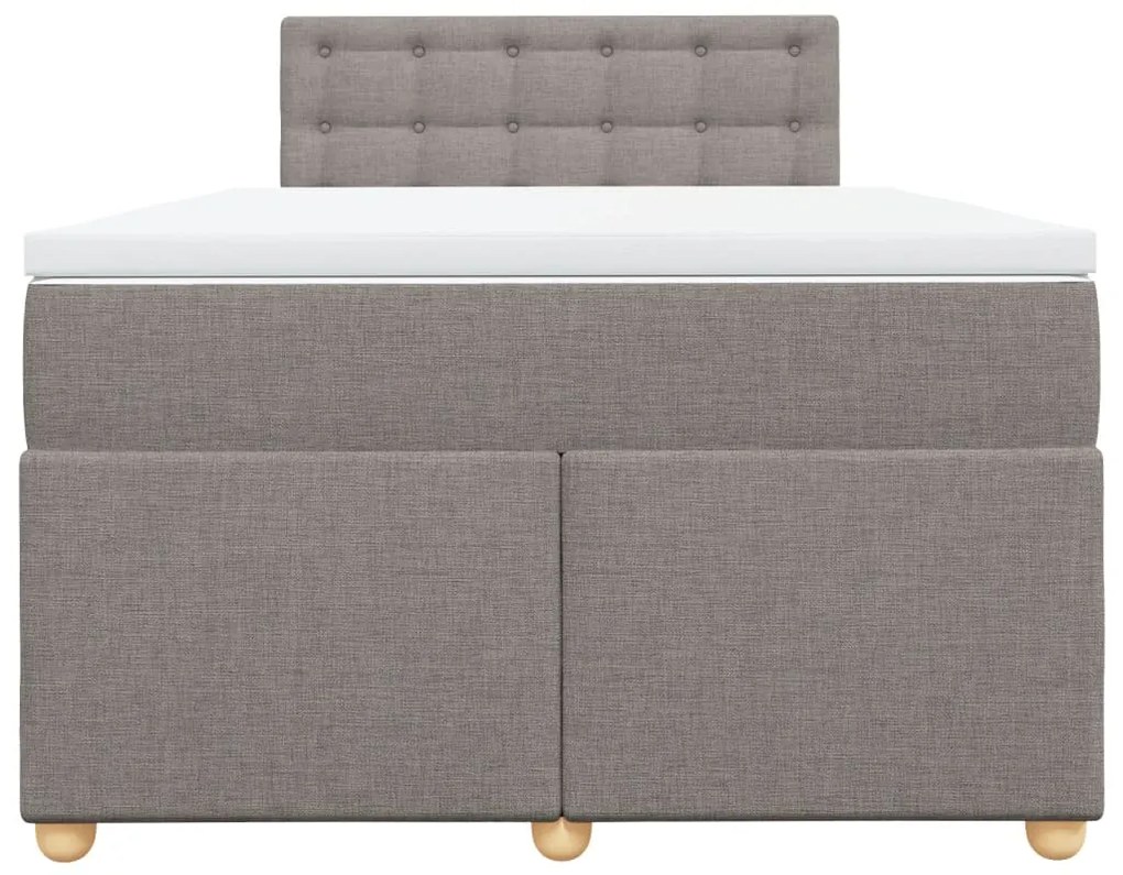 Cama boxspring c/ colchão 120x190cm tecido castanho-acinzentado