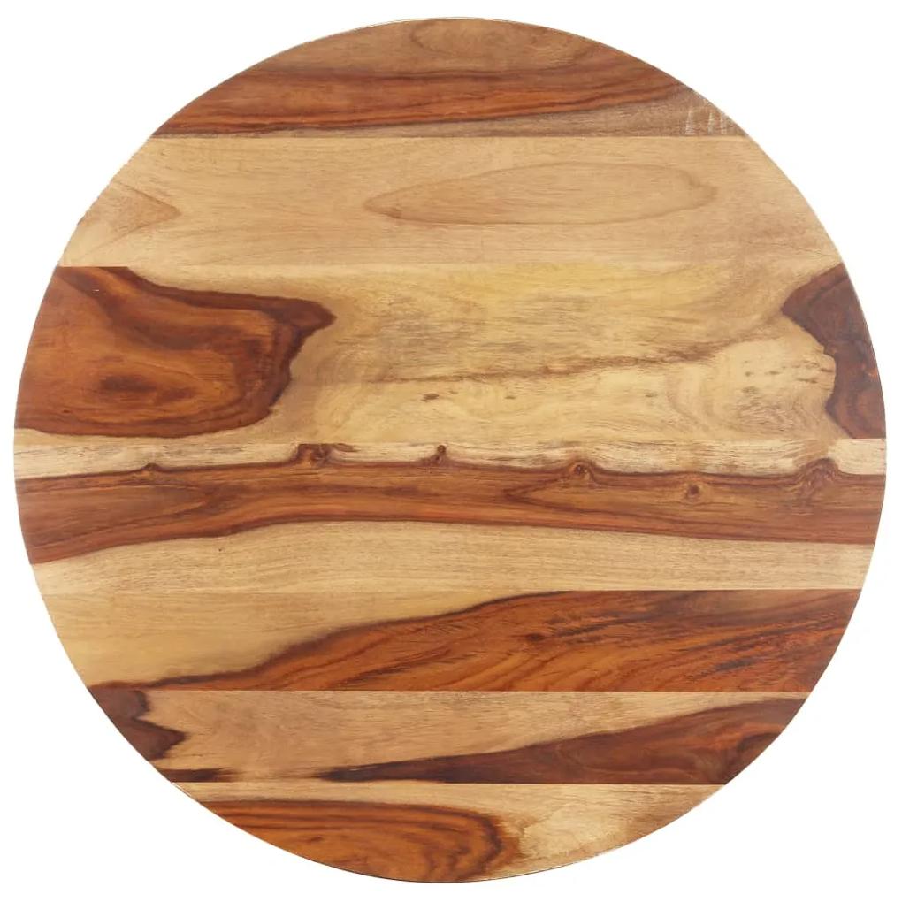 285973 vidaXL Tampo de mesa redondo madeira sheesham maciça 25-27 mm 50 cm