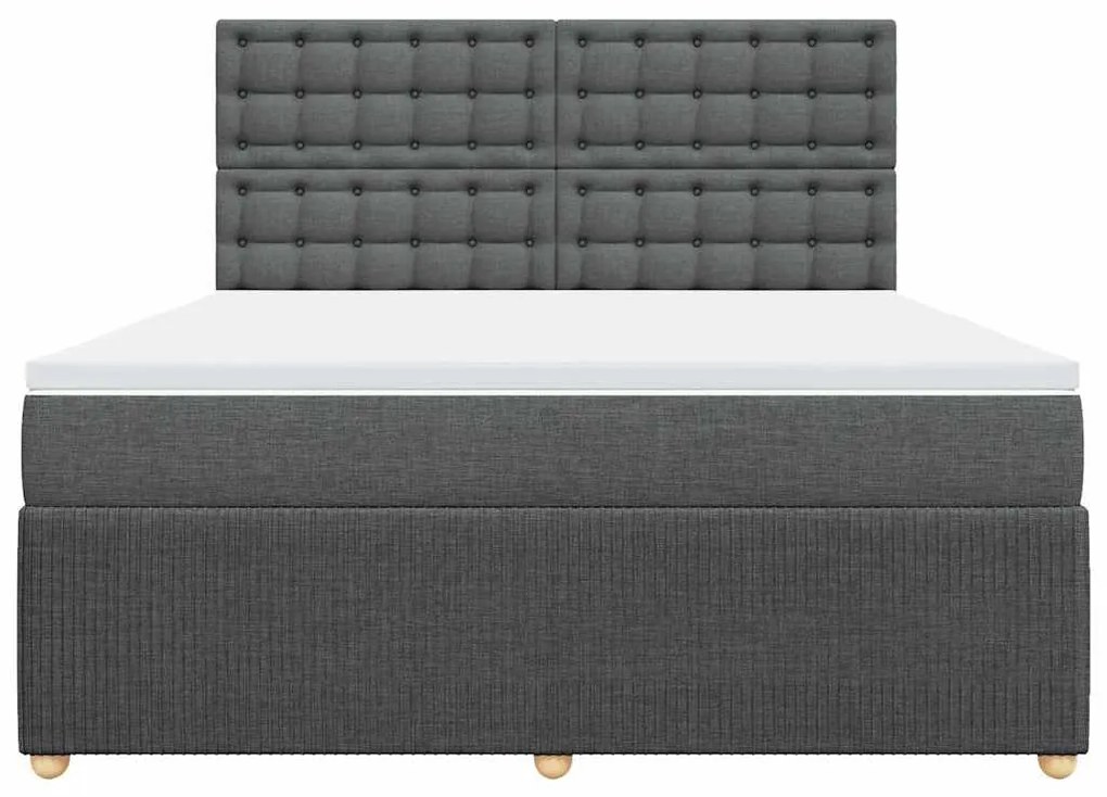 Cama com molas/colchão 180x200 cm tecido cinzento-escuro
