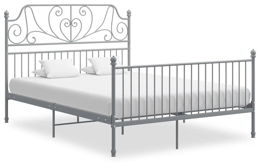 vidaXL Estrutura de cama metal 160x200 cm cinzento