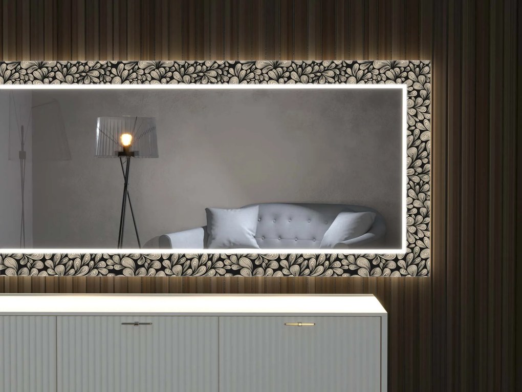 Espelho LED com decoração D9