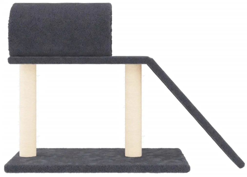 Postes arranhadores p/ gatos túnel/escada 55,5 cm cinza-escuro