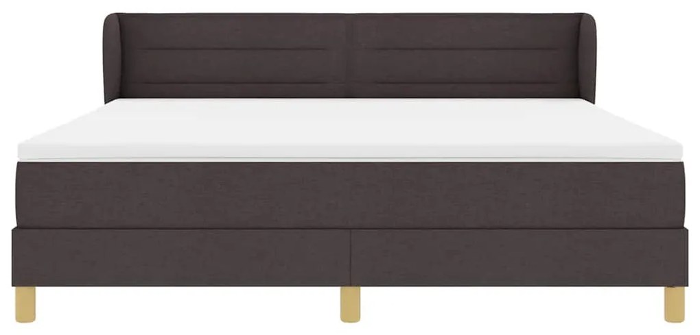Cama Box Spring vidaXL com Colchão em Castanho Escuro, 180x200 cm, Tec