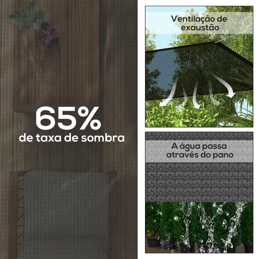 Vela de Sombra Retangular 3x2 m Toldo Vela para Jardim Proteção Solar